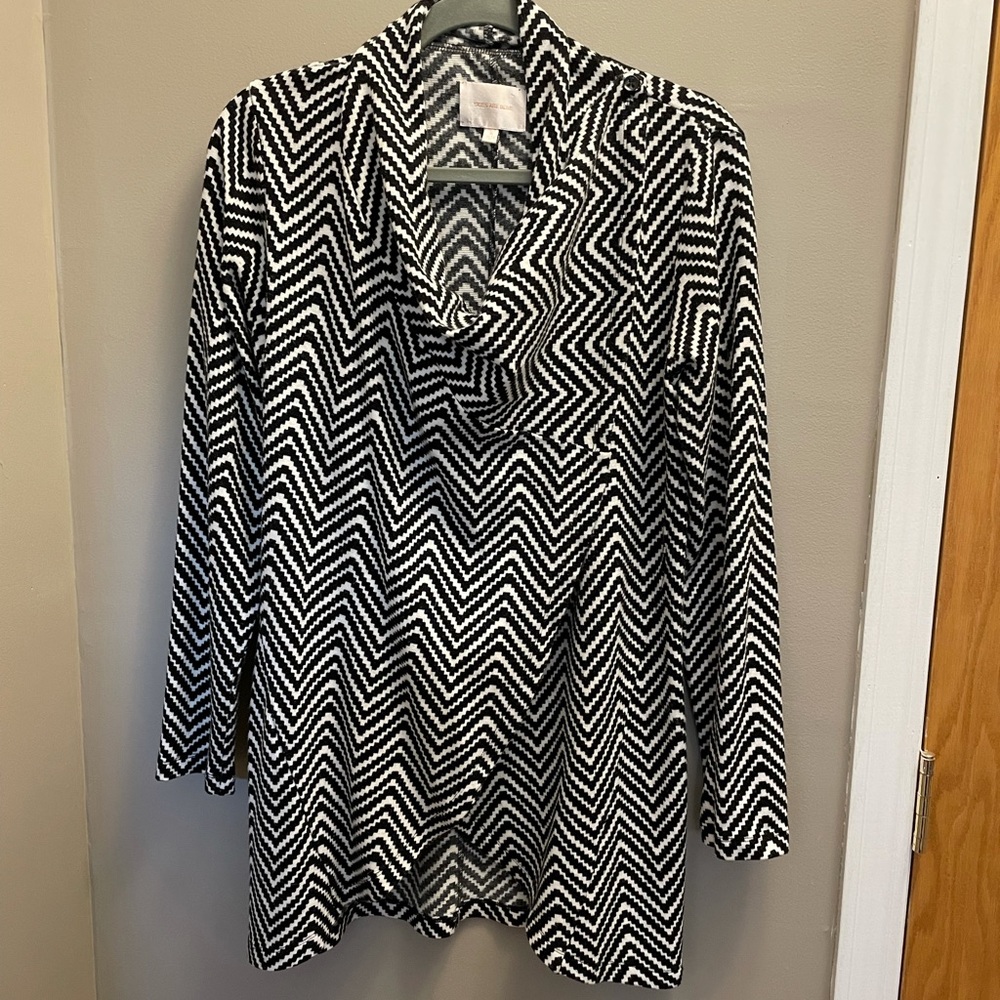 Susanne Chevron Print Draped Cardigan